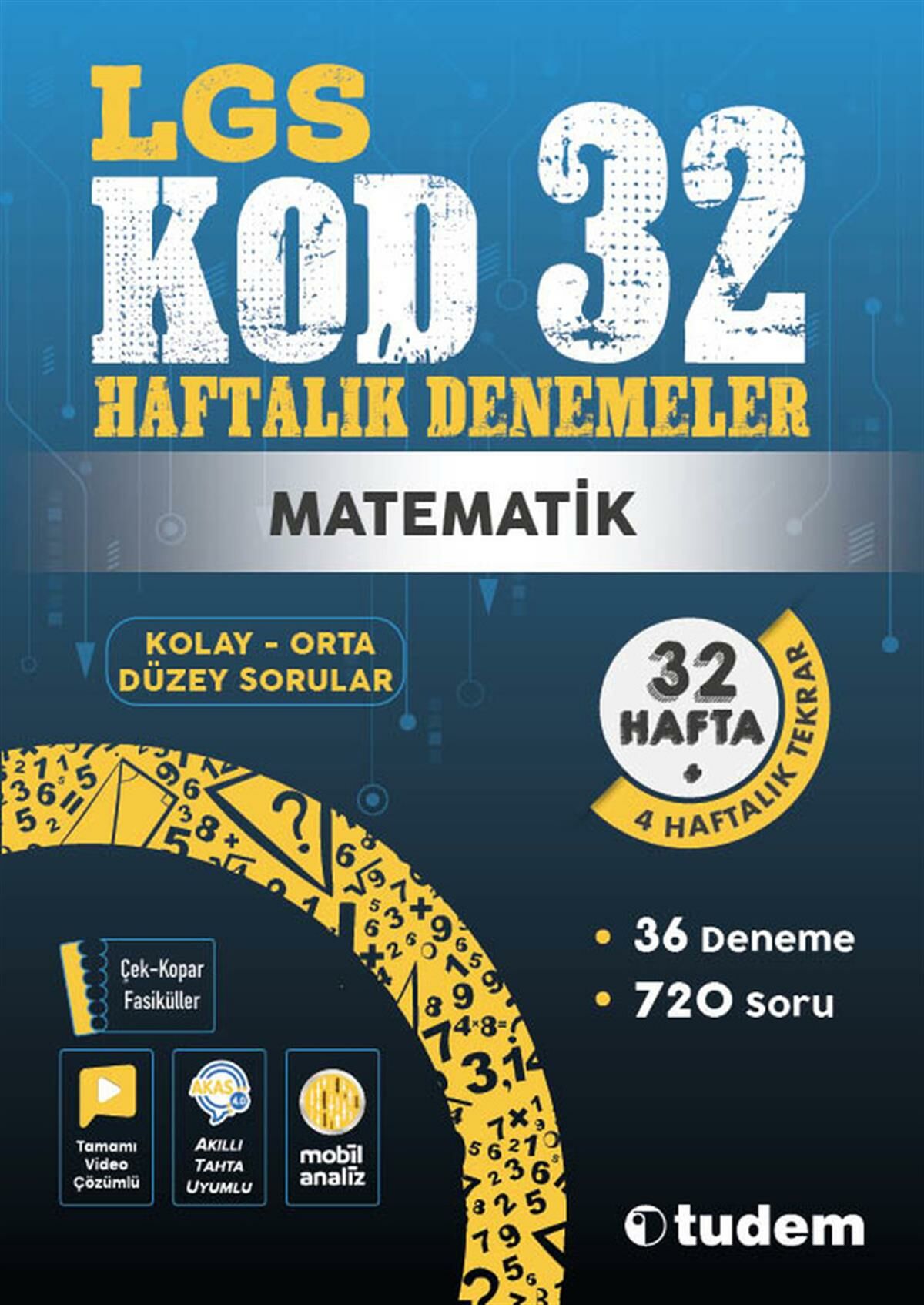 Tudem 8.Sınıf LGS DENEME KOD32 Matematik 32 Haftalık Deneme -kd32