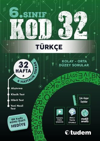 Tudem 6.Sınıf KOD32 Türkçe -6.Sınıf kod 32 Tudem -kd32