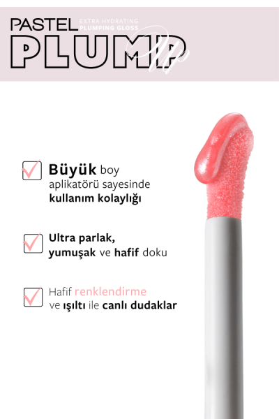 Pastel Plump Up 208 Shimmer Nude Extra Hydrating Plumping Gloss - Dolgunlaştıran Dudak Parlatıcısı
