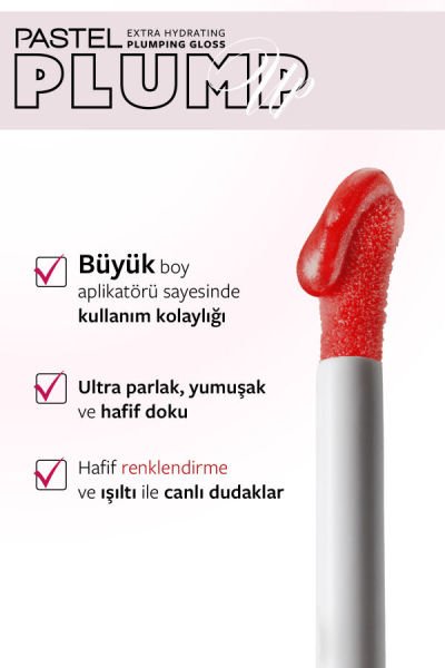 Pastel Plump Up 209 Red Velvet Extra Hydrating Plumping Gloss - Dolgunlaştıran Dudak Parlatıcısı 5.3 ml