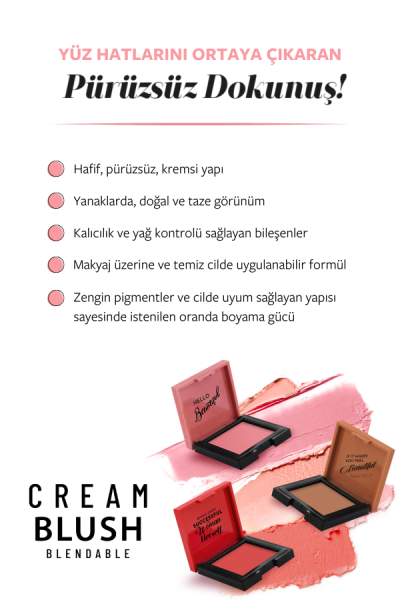 Pastel Cream Blush - Krem Allık 41 Dazzling 3.6 g