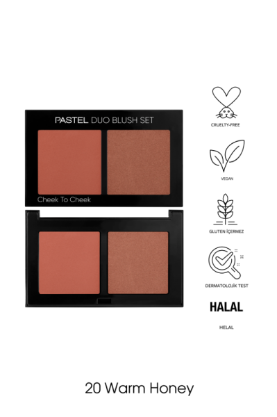 Pastel Duo Blush Set Cheek To Cheek - İkili Allık Seti 20 Warm Honey 2 x 4.3 g