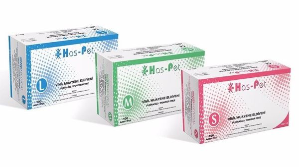 Haspet  Vinil Muayene Eldiveni Pudrasız 100'lü Medium