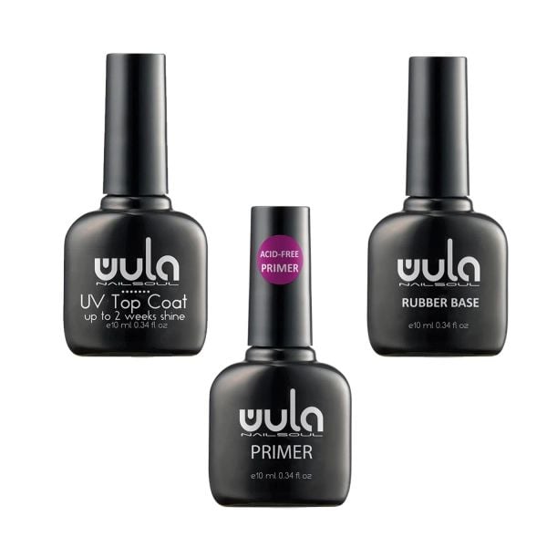 Wula Nailsoul Kalıcı Oje Kurutucu Set 10ML - Top coat - Primer - Base coat