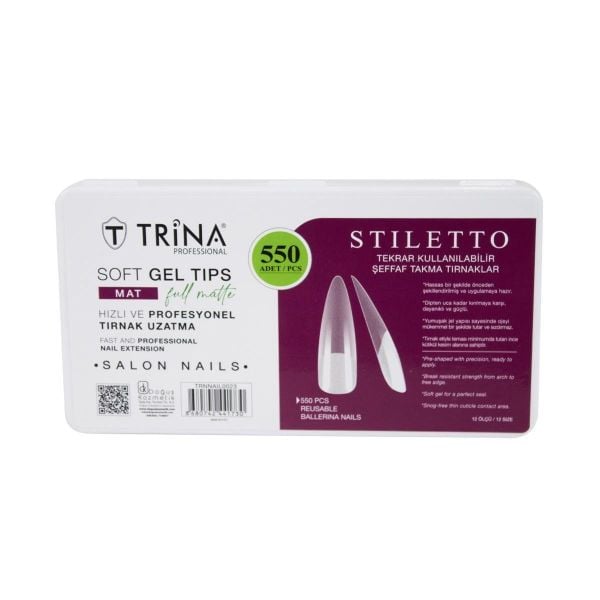 Trina 550li Soft Jel Tırnak Stiletto (Full Mat)
