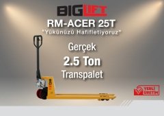 Biglift RM-ACER25T 2.5 Ton Transpalet Kırmızı Teker
