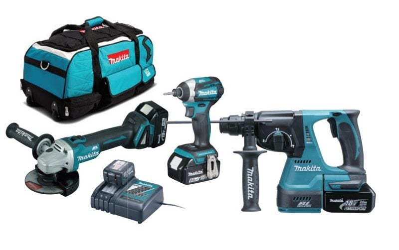 Makita DLX3070TX 18V 5.0AH Akülü 3'lü Kombine Set