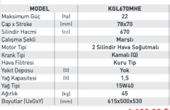 Kama By Reis KGL670MHE Benzinli Motor (22 Hp) Marşlı