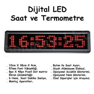 Dijital LED Saat Dotmatrix 10cm X 38cm