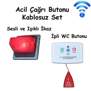 Acil Çağrı Butonu ve Işıklı İkaz Seti Kablosuz