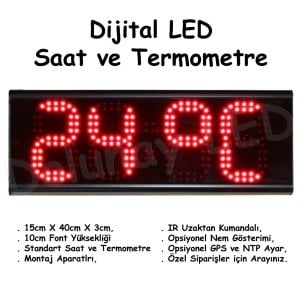 Dijital Saat Termometre 10cm