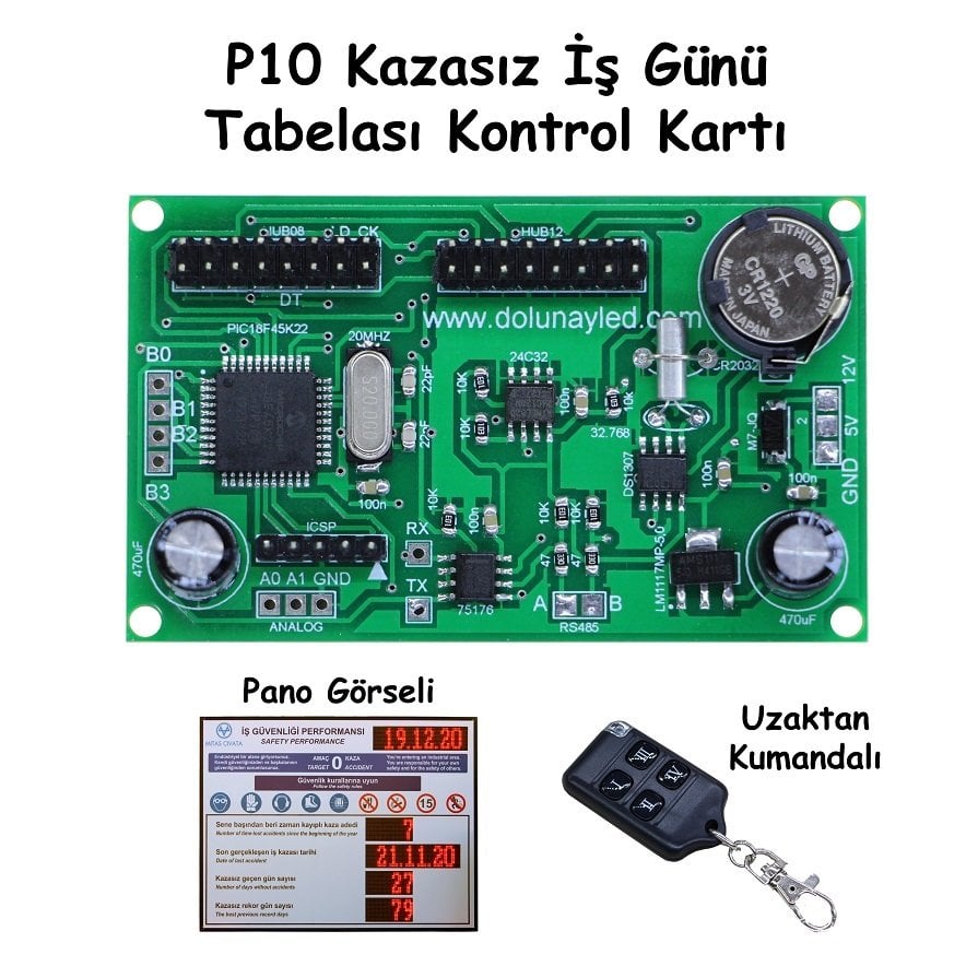 Kazasız İş Günü Tabelası P10 Kontrol Kartı