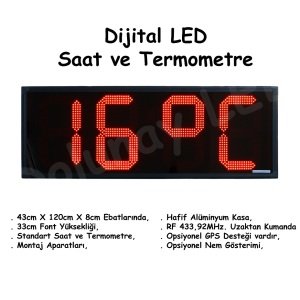 Dijital Saat Termometre 33cm