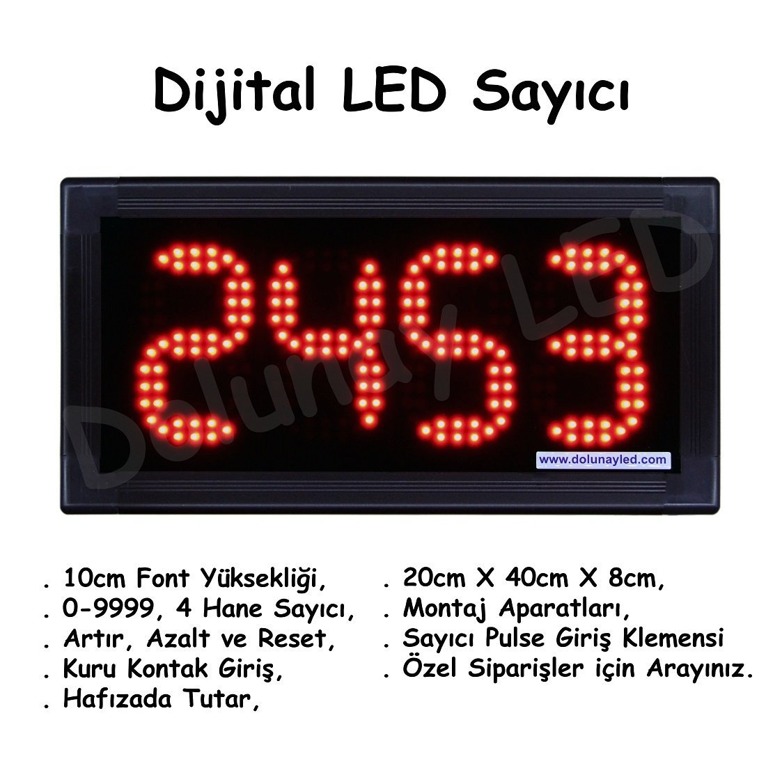 Dijital LED Sayıcı 10cm 4 Hane