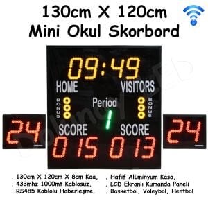 Mini Okul Skorbord 130cm x 120cm x 8cm