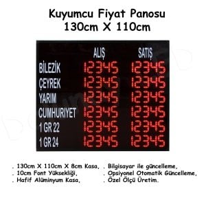 Kuyumcu Fiyat Panosu 130cm x 110cm