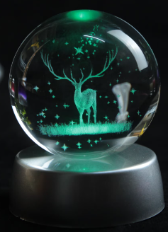 GEYİK Plastik altlıklı Işıklı Cam Küre 6cm
