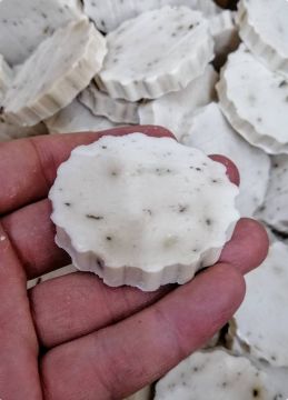 Yuvarlak Lavanta Kokulu Çoklu Köşeli Beyaz Sabun (6x1cm)