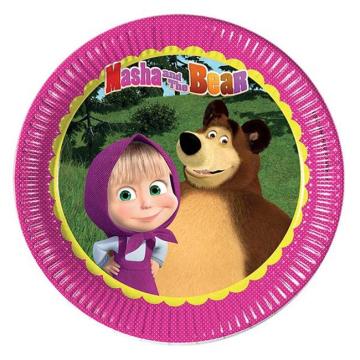 8 Li Masha and The Bear / Maşa ve Koca Ayı Karton Tabak