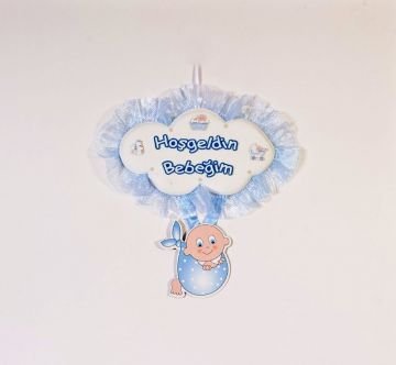 Bebek odası kapı süsü ;Küçük Bulut,Kundakta Bebek
