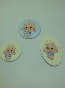 25 li bebek yuvarlak 20 li oval sticker
