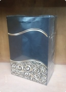 25 Li 17x26 cm Selefonlu Karton Çanta / Poşet Siyah Zemin Osmanlı Desen