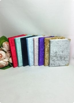 1 Paket 10x14 cm Kadife Kumaş Kaplı Yasini Şerif