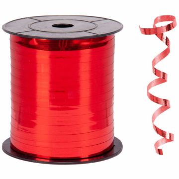 Kırmızı Parlak Metalik Şerit Rafya 8mmx200mt