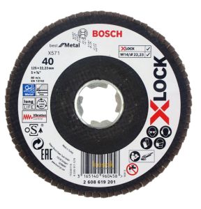 Bosch X-LOCK 125 mm 40 Kum Best Serisi Metal Flap Disk 2608619201