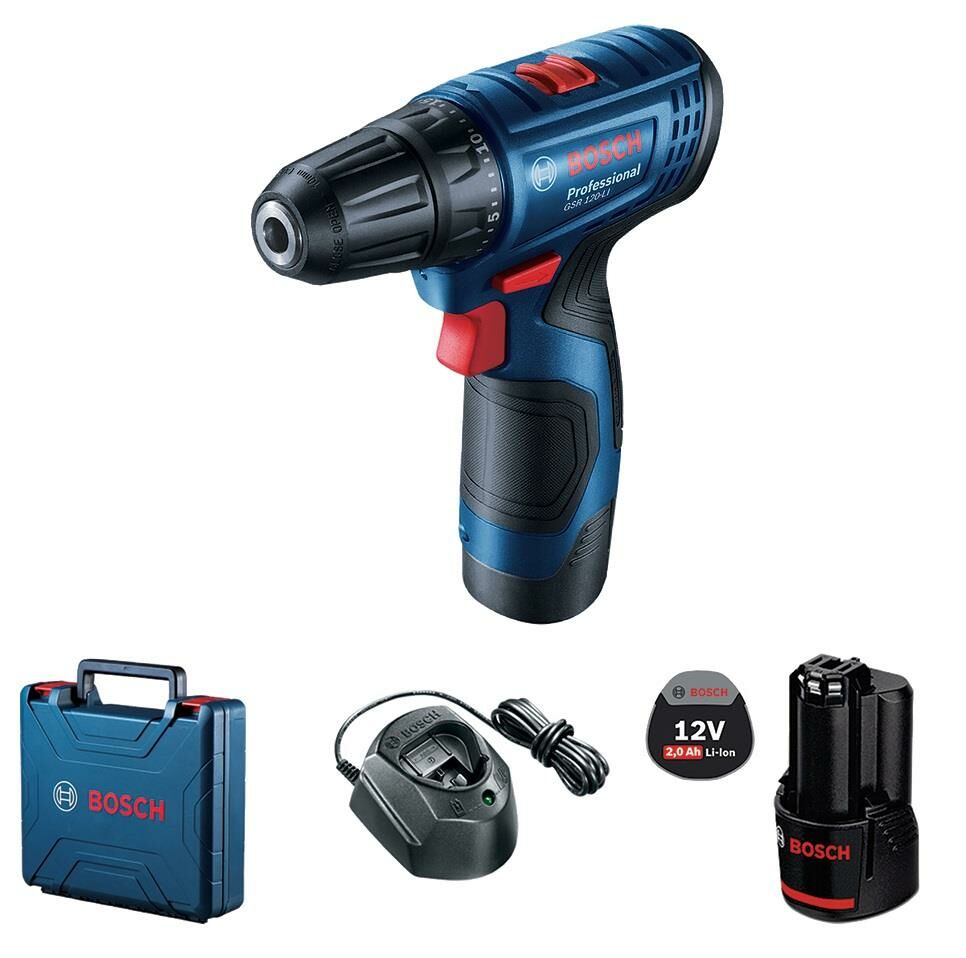 Bosch GSR 120-LI 12V Akülü Vidalama Makinesi 2x2.0 Ah 06019G8000