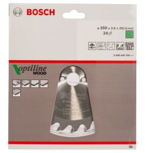 Bosch Optiline Ahşap 160x20/16 mm 24 Diş Daire Testere 2608640596