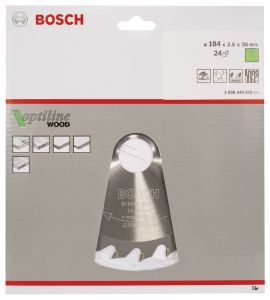 Bosch Optiline Ahşap 184x30mm 24 Diş Daire Testere Bıçağı 2608640610