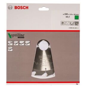 Bosch Optiline Ahşap 190x30 mm 16 Diş Daire Testere Bıçağı 2608641184