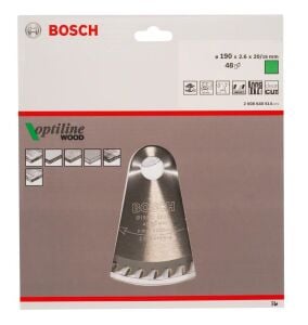 Bosch Optiline Ahşap 190x20/16 mm 48 Diş Daire Testere Bıçağı 2608640614