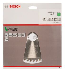 Bosch Optiline Ahşap 190x30 mm 48 Diş Daire Testere Bıçağı 2608640617