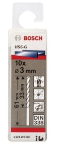 Bosch HSS-G 3 mm 10'lu Taşlanmış Metal Matkap Ucu 2608595055