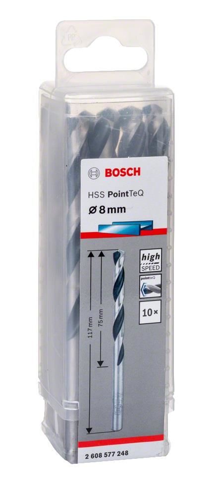 Bosch HSS PointeQ 8 mm 10'lu Metal Matkap Ucu 2608577248