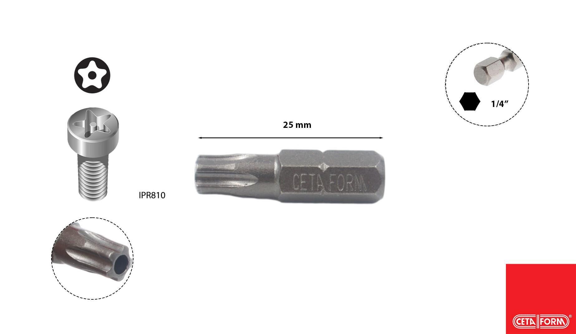 Wera 867/1 8 IPR X 25mm Bits - Precision Bits For IPR Socket Screws