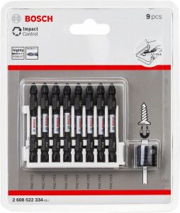 Bosch Impact PH2-PZ2 65mm Çift Taraflı 8'li Bits+Tutucu 2608522334