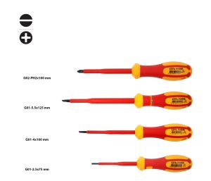 Ceta Form 4 Parça 1000 volt VDE İzoleli Düz Yıldız Tornavida Seti G99-401