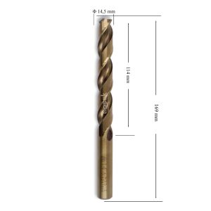 MTE 14,5 mm Paslanmaz Matkap Ucu Altın Seri HSS-E DIN 338