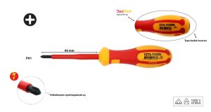 Ceta Form  PH1 x80 mm 1000 volt VDE izoleli Yıldız Tornavida G02-001-080