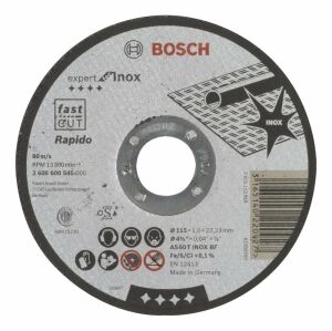 Bosch 115x1 mm Expert Inox Kesme Taşı Rapido Düz 2608600545