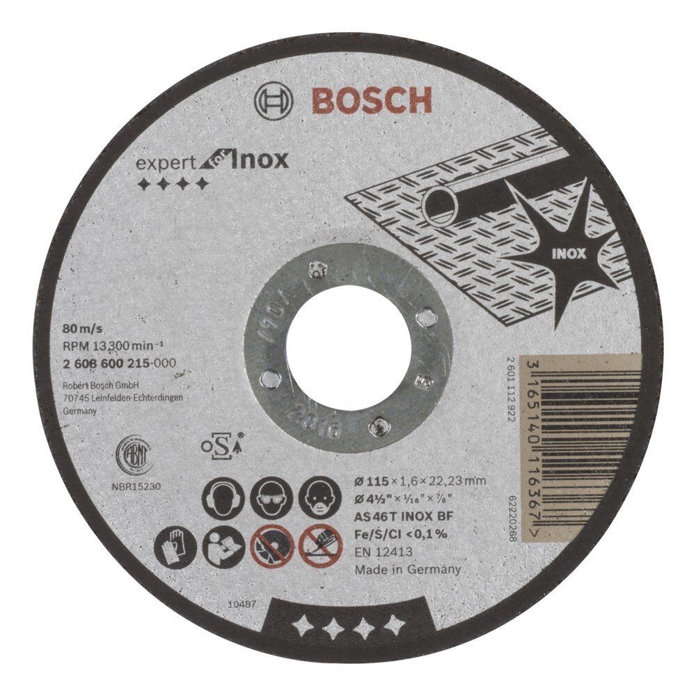 Bosch 115x1,6 mm Expert Inox Kesme Taşı Düz 2608600215
