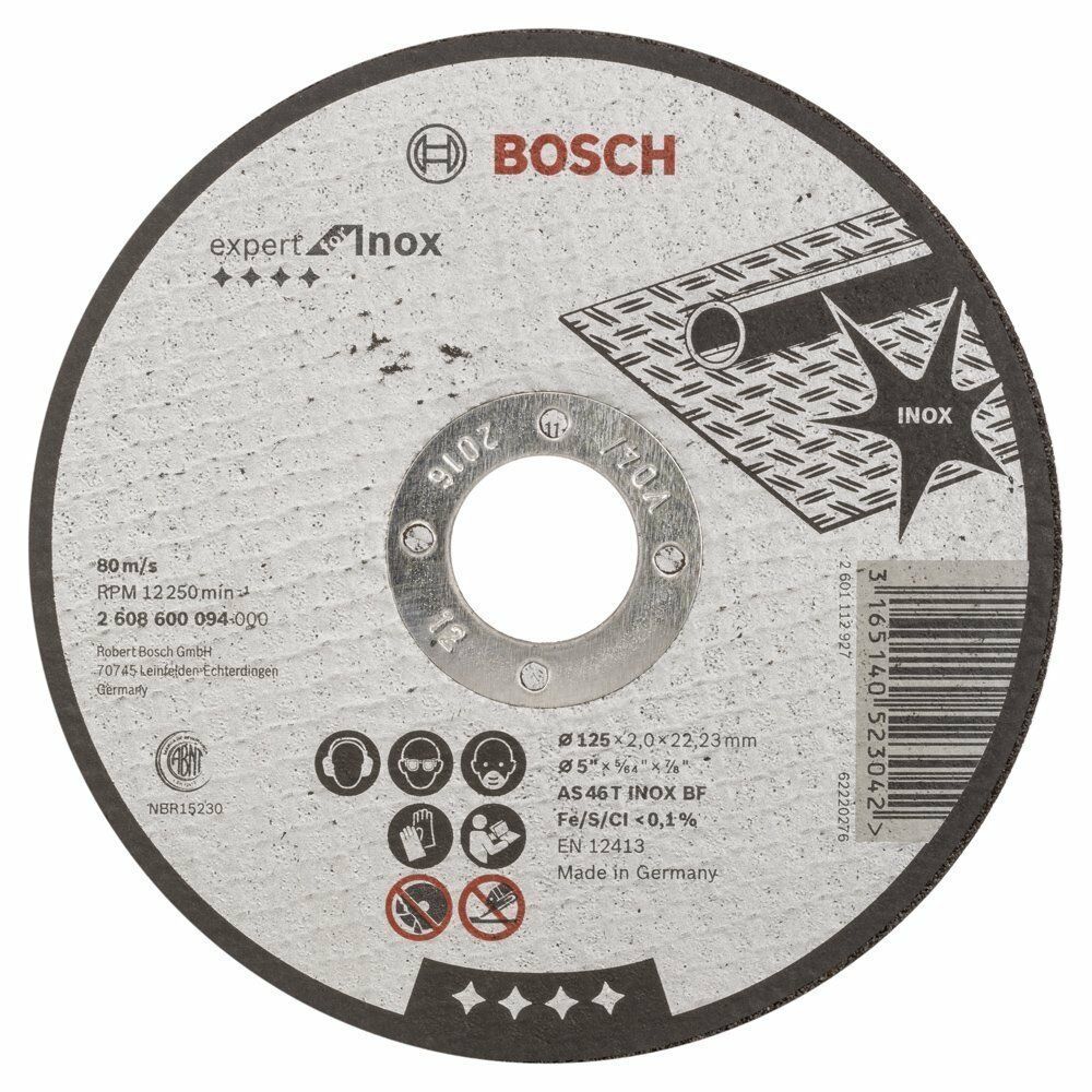 Bosch 125x2 mm Expert Inox Kesme Taşı Düz 2608600094