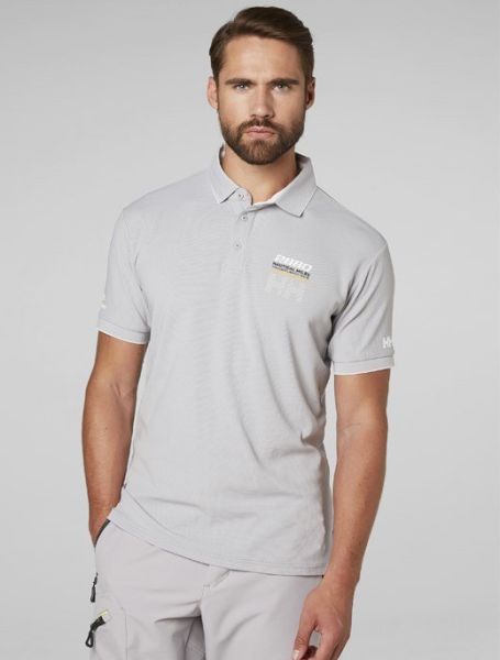 HH HP RACING POLO ERKEK TİŞÖRT, Silver Grey