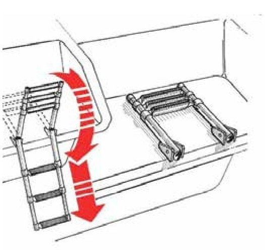 Teleskopik Paslanmaz Merdiven Basamak Sayısı:3 Boy:85 CM