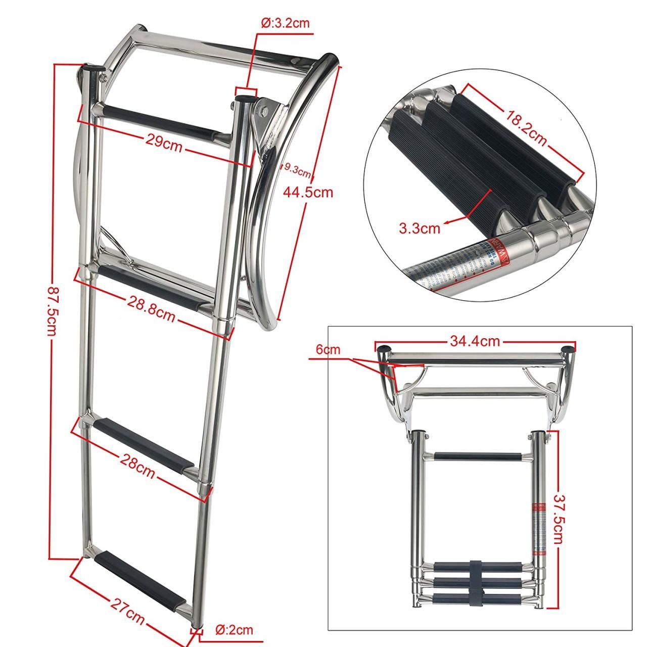 TELESKOPİK BOT MERDİVENİ 3'LÜ KROM