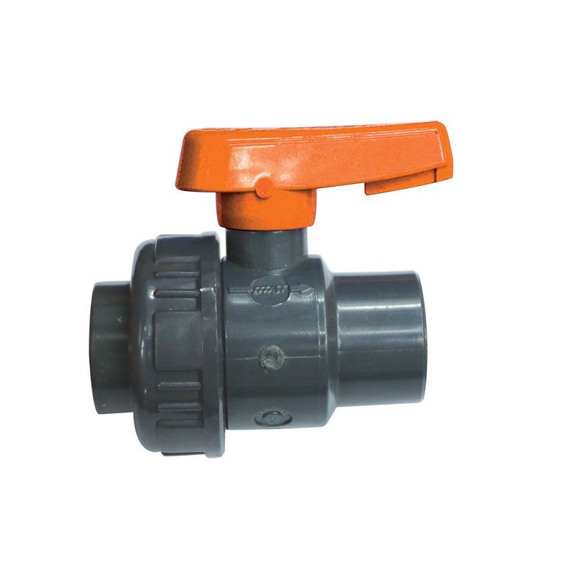 Ball Valve 1 1/2'', Single Union BSPP, Plastic, Grey