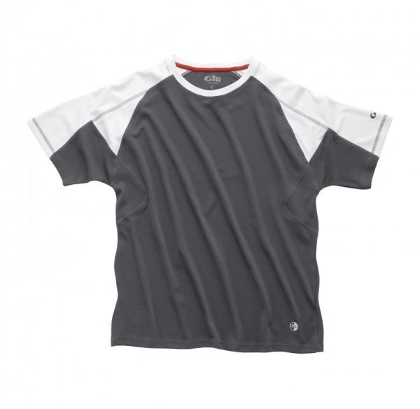 UV Tec Crew Neck T-Shirt Asphalt Grey White M Beden